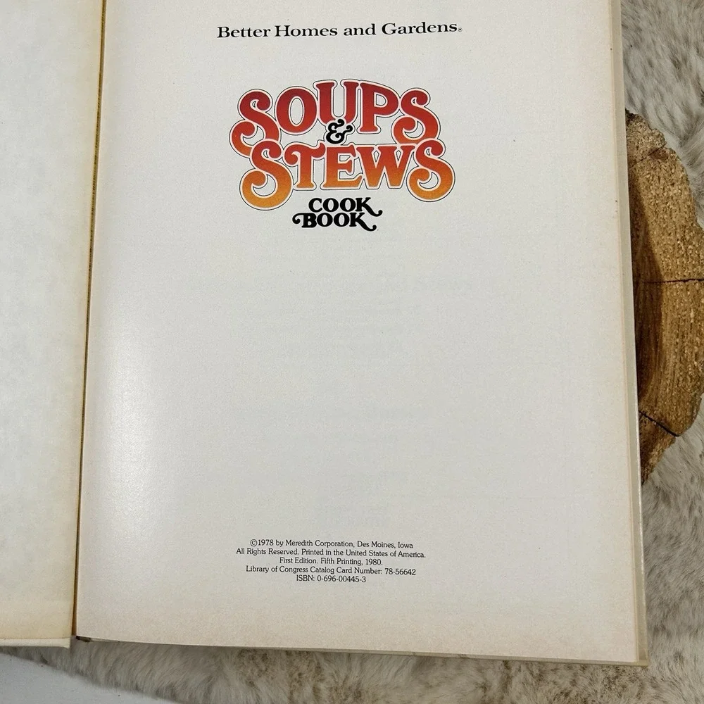 1980 Vintage Better Homes & Gardens Soups & Stews Cookbook Hardcover